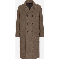 Dolce & Gabbana Double-breasted melange alpaca wool coat