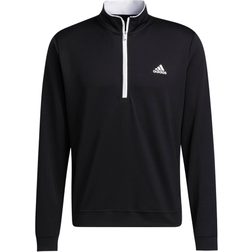 adidas Quarter Zip Golf Pullover - Black/White