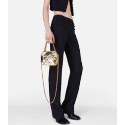 Stella McCartney Womens Gold Falabella Paillettes Mini Woven Shoulder bag