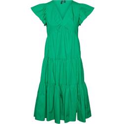 Vero Moda Dress With V-Neck - Green/Bright Green