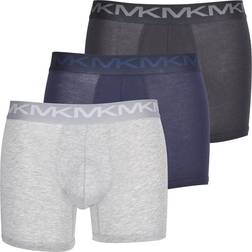 Michael Kors 3-Pack Classic Logo Boxer Briefs, Black/Grey/Navy