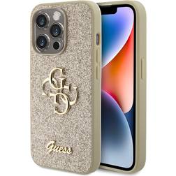 Guess Fixed Glitter 4G Metal Logo Case for iPhone 15 Pro
