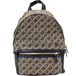 Marc Jacobs signet medium black logo printed leather shoulder backpack bookbag