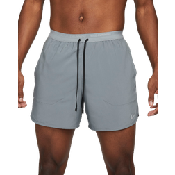 Nike Men's Dri-Fit Stride 5" Brief-Lined Running Shorts - Smoke Grey/Black