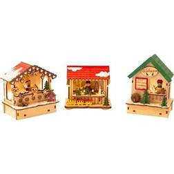 Small Foot Wooden Decoration Christmas Market with Lights Julepynt