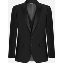 Dolce & Gabbana Black Virgin Wool Formal 3 Piece Suit
