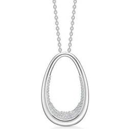 Mads Z Ellipse Necklace - Silver/Transparent