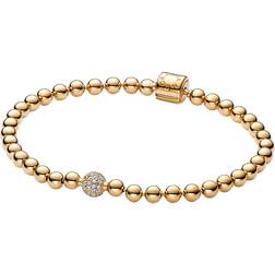 Pandora Beads & Pavé Bracelet - Gold/Transparent