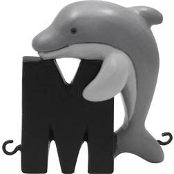 Kids by Friis Birthday Trains Porpoise Whale M Letter Grey/Black
