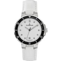 Dugena wristwatch leather band white 4461099