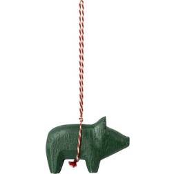 Maileg Juleophæng gris i træ grøn 2023 Juletræspynt