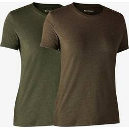 Deerhunter Ladies Basic 2-pak t-shirt Grøn/Brun