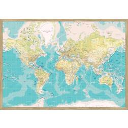 Incado Retro World Map Opslagstavle 115x163cm