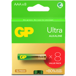 GP Batteries Ultra Alkaline Size AAA, LR03, 1.5V, 8-pack
