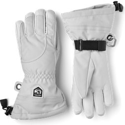 Hestra Heli Female 5-finger Ski Gloves - Pale Grey/Off White