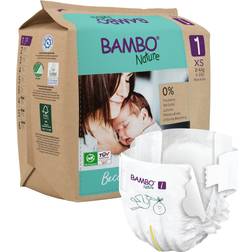 Bambo Nature Miljømærkede bleer str. 1 papirspose 2-4 kg