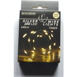 Silver wire m. 100 LEDlys - Lyskæde