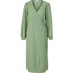 Object Bodil Wrap Dress - Artichoke Green