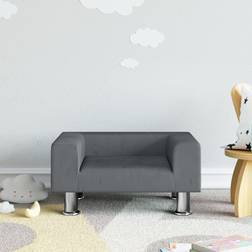 vidaXL sofa til børn 50x40x26,5 fløjl mørkegrå