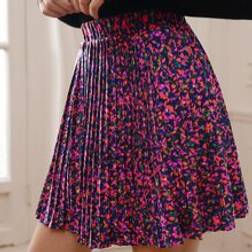 Shein Ditsy Floral Print Pleated Skirt