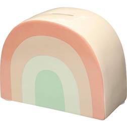 Pearhead Ceramic Rainbow Bank, Rainbow Gender-Neutral Nursery Money Bank, Alternative Piggy Bank