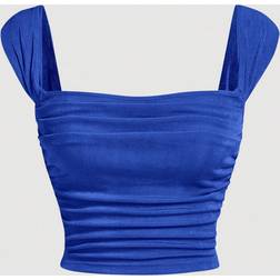 Shein Solid Ruched Tank Top