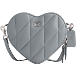 Coach Heart Crossbody With Quilting - Silver/Grey Blue