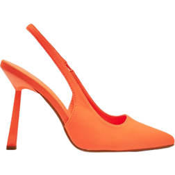 Shein Slingbacks, Elastane Point Toe Stiletto Heeled Funky Pumps Neon - Orange