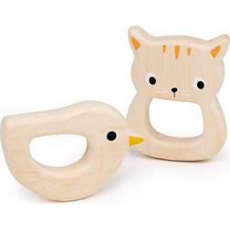 Bird & Cat Wooden Teething Toys