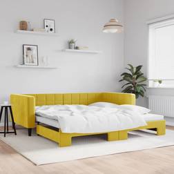 vidaXL Daybed With Extension Yellow Sofa 3 personers