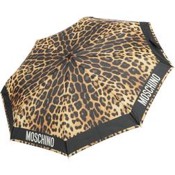 Moschino Openclose Leopard Umbrella Black