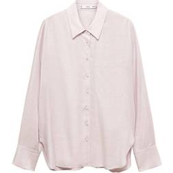 Mango Pocket Flowy Shirt - Light Pink