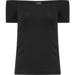 LTS Bardot Short Sleeve Top - Black