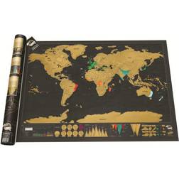 24hshop Scratch World Map Black Plakat