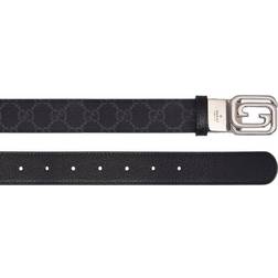 Gucci GG reversible canvas and leather belt black 110CM
