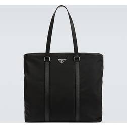 Prada Black Re-Nylon And Leather Tote Bag