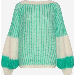 Noella Liana Knit Sweater Mint/White