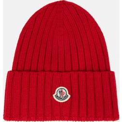 Moncler Ribbed-knit wool beanie red One fits all