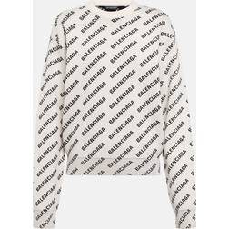 Balenciaga Logo cotton-blend sweater multicoloured