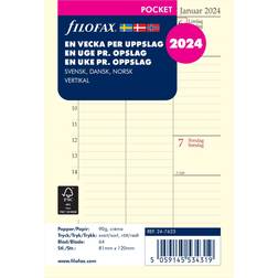 Filofax Kalendersett 2024 Dagbok Pocket, Uke/Oppslag Vertikalt