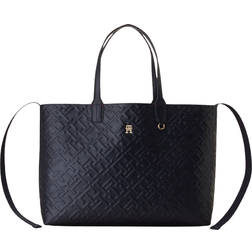 Tommy Hilfiger Iconic Monogram Embossed Tote Bag - Space Blue