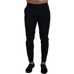 Dolce & Gabbana Blue Stretch Cotton Slim Trousers Chinos Pants IT48