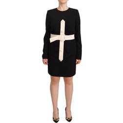 Givenchy Black Wool Long Sleeves Belted Mini Sheath Dress IT40