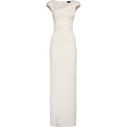 Tom Ford Double Silk Georgette Draped Long Dress White