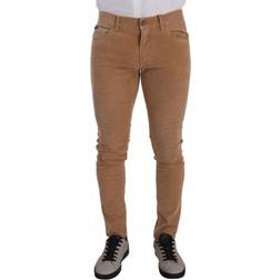 Dolce & Gabbana Brown Corduroy Cotton Skinny Slim Fit Jeans IT48