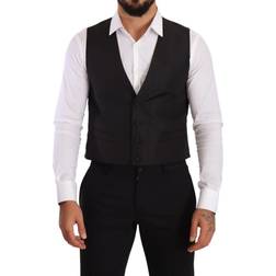 Dolce & Gabbana Gray Silk Slim Fit Waistcoat Formal Vest IT48