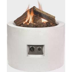 Round Fire Table Gas Fireplace White White