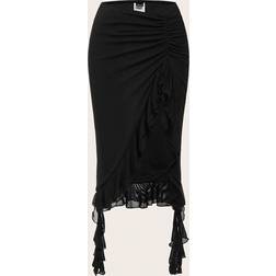 Shein Ruffle Trim Asymmetrical Hem Skirt