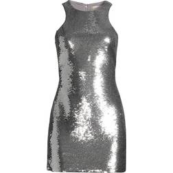 Michael Kors Sequined Jersey Tank Dress Silver