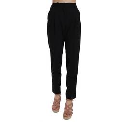 Dolce & Gabbana Black Button Pleated Tapered Trouser Pants IT36